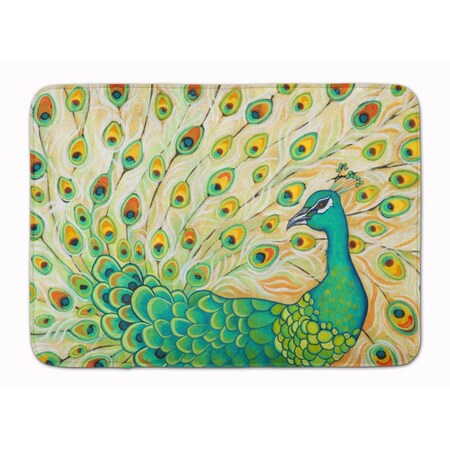 Carolines Treasures 19 x 27 in. Pretty Pretty Peacock Machine Washable Memory Foam Mat PPD3021RUG